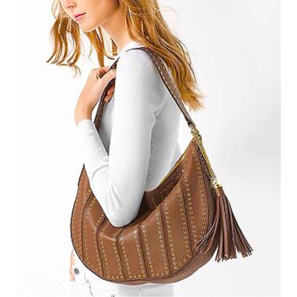 Michael Kors Women's  Guitar Strap Purse | Brooklyn Grommet | Tassel - Picture 12 of 16